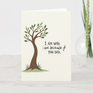 Tarjeta del Día del Padre con árbol verde