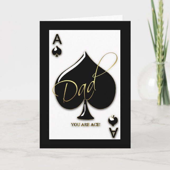 Tarjeta del Día del Padre con As de Espadas (Anverso)