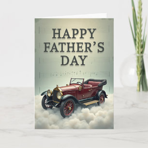 Tarjeta del Día del Padre con Auto Antiguo