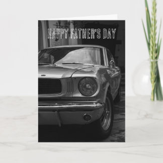 TARJETA DEL DÍA DEL PADRE CON AUTO CLÁSICO DE LOS