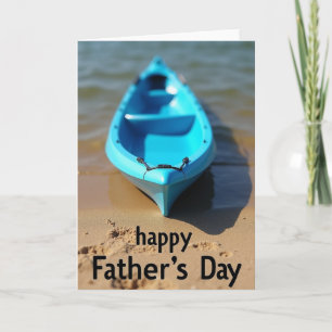Tarjeta del Día del Padre con Barco Azul Celeste