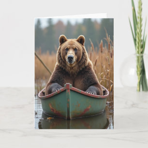 Tarjeta del Día del Padre con Barco Rústico