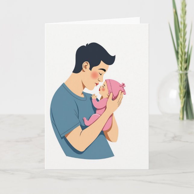 Tarjeta del Día del Padre con Beso Tierno (Anverso)
