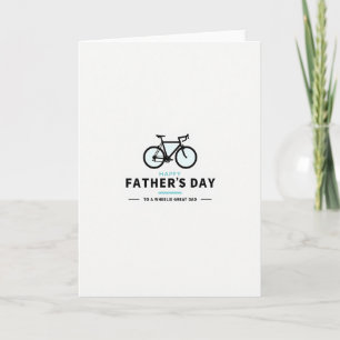 Tarjeta del Día del Padre con bicicleta con estilo