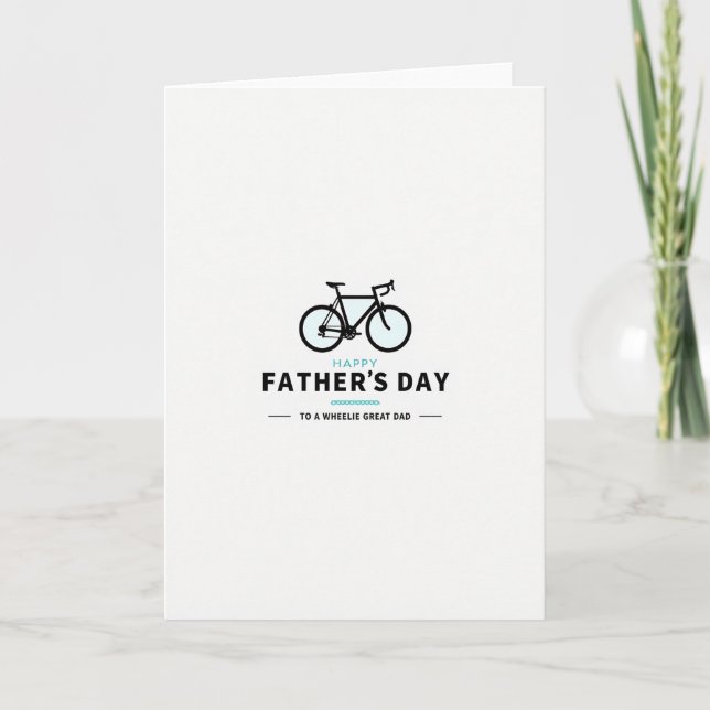 Tarjeta del Día del Padre con bicicleta con estilo (Anverso)