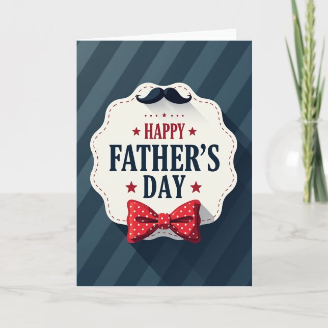 Tarjeta del Día del Padre con Bigote (Anverso)