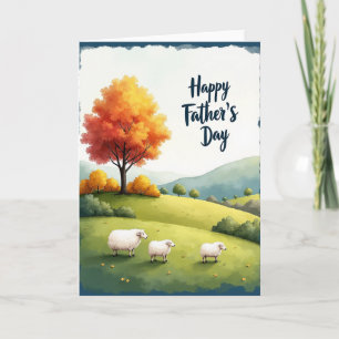 Tarjeta del Día del Padre con Borde añil