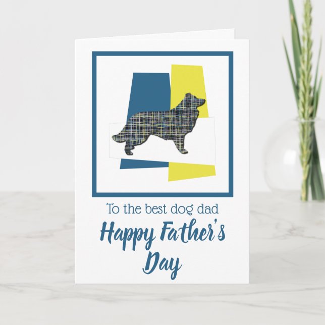 Tarjeta del Día del Padre con Border Collie Tricol (Anverso)