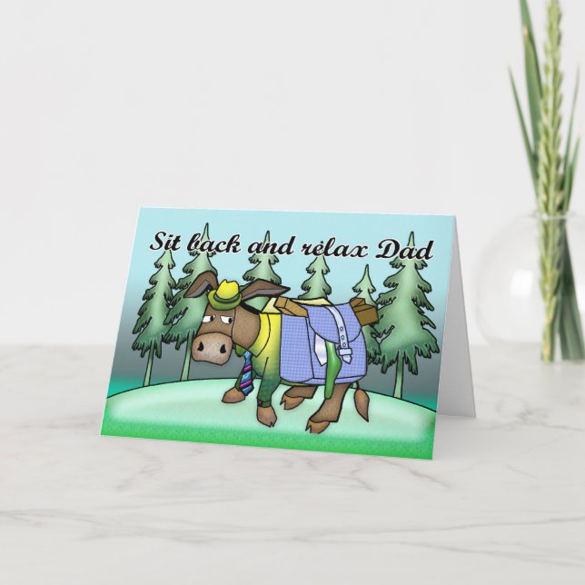 Tarjeta del Día del Padre con burro (Anverso)