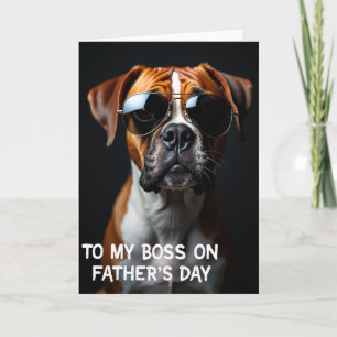 Tarjeta del Día del Padre con cachorro con estilo