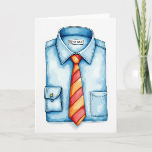 Tarjeta del Día del Padre con Camisa Cerúlea