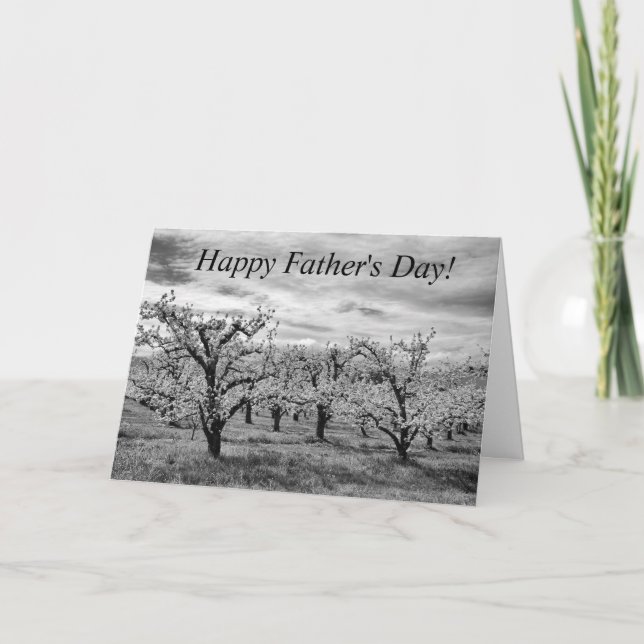 Tarjeta del día del padre con cerezos blancos y ne (Anverso)