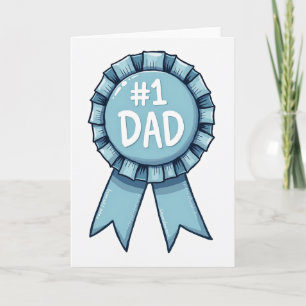 Tarjeta del Día del Padre con cinta de galardón