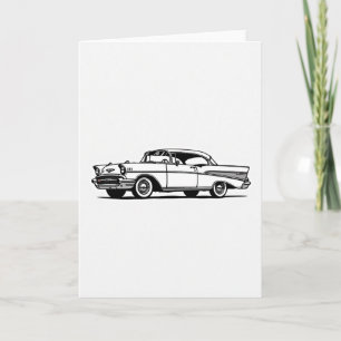 Tarjeta del Día del Padre con Coche Antiguo