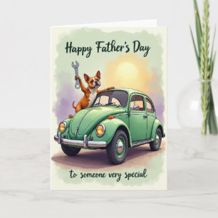 Tarjeta del Día del Padre con Coche Esmeralda