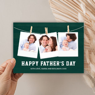 Tarjeta del Día del Padre con Collage de 3 Fotos d