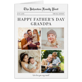Tarjeta del Día del Padre con Collage de Fotos de