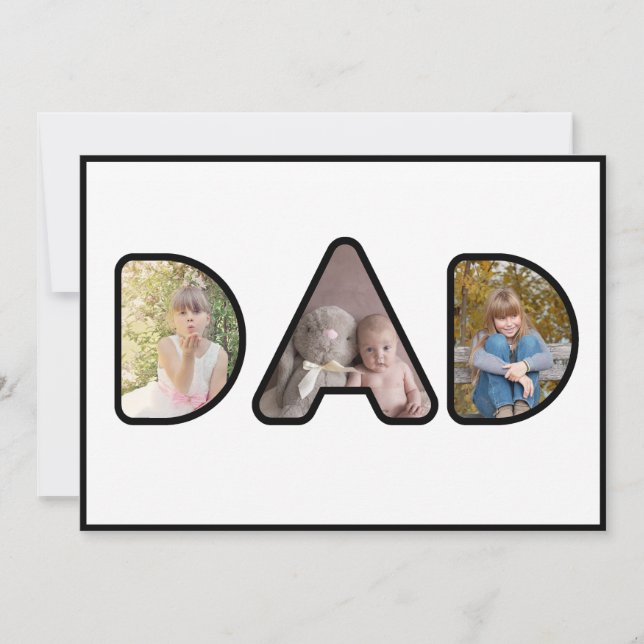 Tarjeta del Día del Padre con collage de fotos del (Anverso)