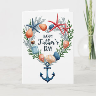 Tarjeta del Día del Padre con Corazón Costero