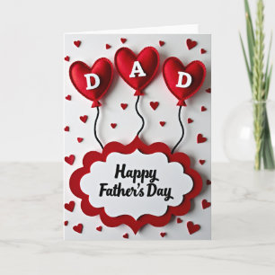 Tarjeta del Día del Padre con Corazón de Fieltro