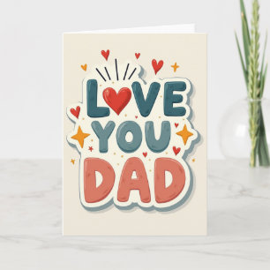 Tarjeta del Día del Padre con Corazón Verde Azulad