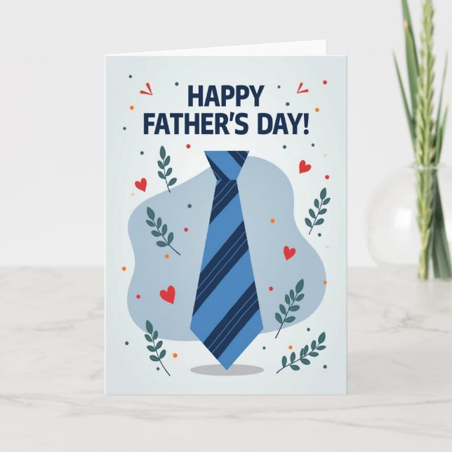 Tarjeta del Día del Padre con Corbata a Rayas (Anverso)