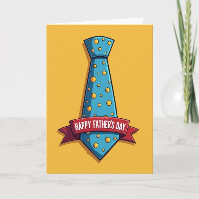 Tarjeta del Día del Padre con Corbata de Puntos (Anverso)