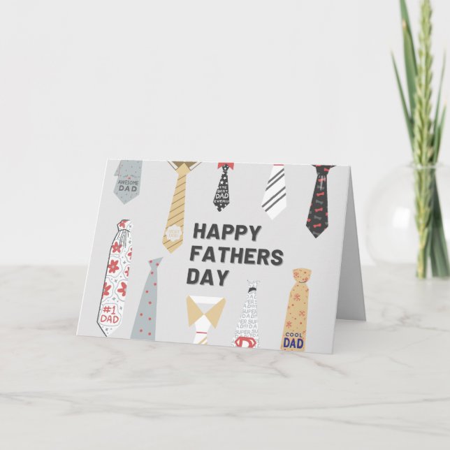 Tarjeta del Día del Padre con Corbatas Dispersas H (Anverso)