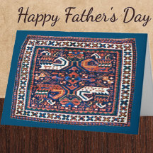 Tarjeta del Día del Padre con diseño de alfombra o