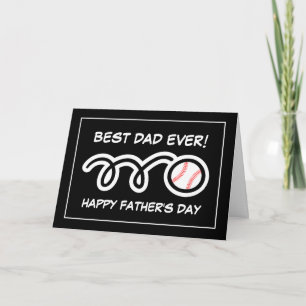 Tarjeta del Día del Padre con diseño de béisbol