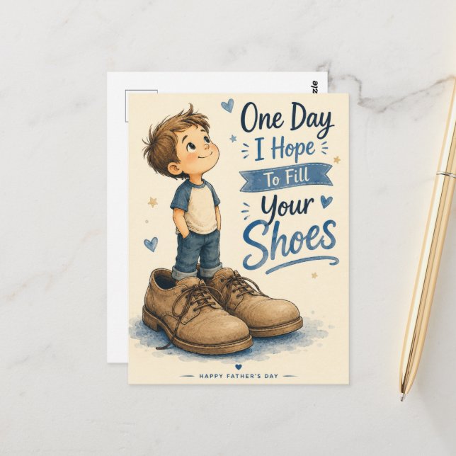 Tarjeta del Día del Padre con el corazón (Anverso/Reverso In Situ)