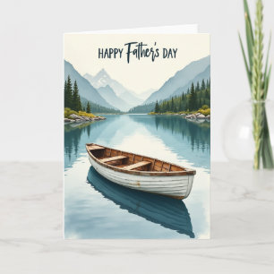 Tarjeta del Día del Padre con escena de montaña