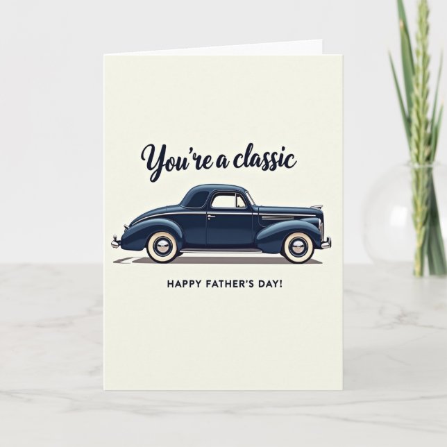 Tarjeta del Día del Padre con estilo para Auto (Anverso)