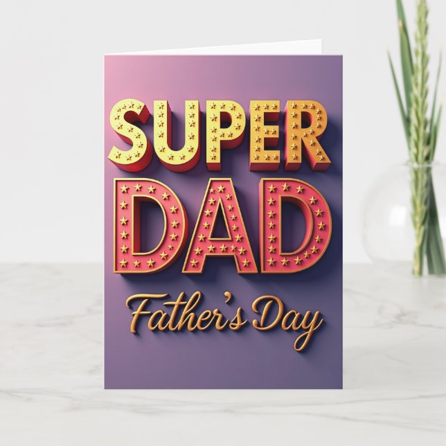 Tarjeta del Día del Padre con Estrellas (Anverso)