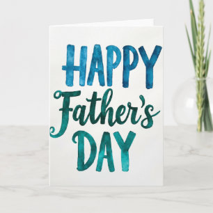 Tarjeta del Día del Padre con flores azul verdoso