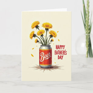 Tarjeta del Día del Padre con flores carmesí
