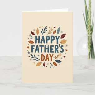 Tarjeta del Día del Padre con flores rústicas