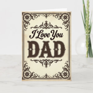 Tarjeta del Día del Padre con flores sepia