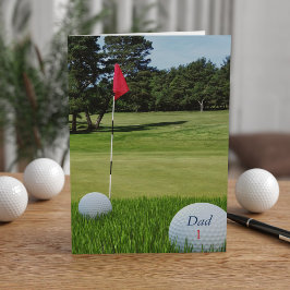 Tarjeta del Día del Padre con foto de golf