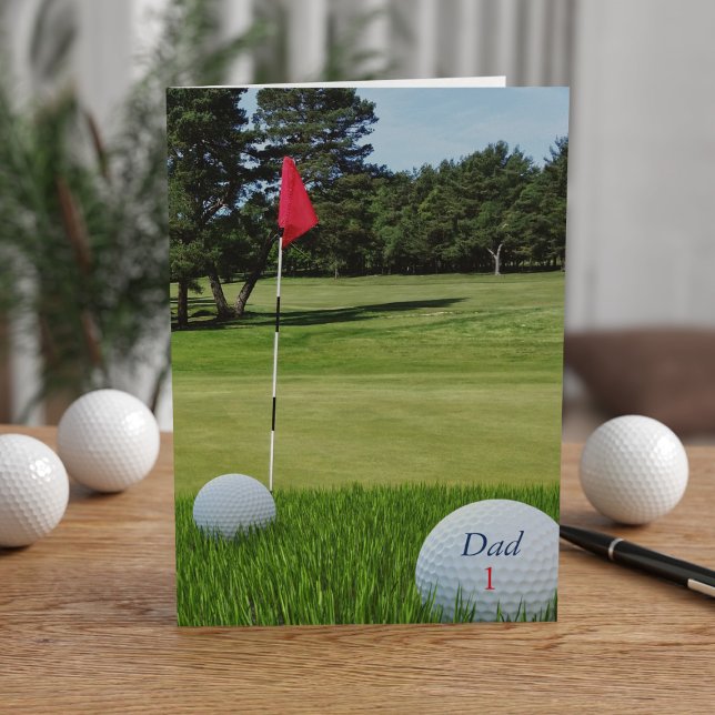 Tarjeta del Día del Padre con foto de golf (Subido por el creador)