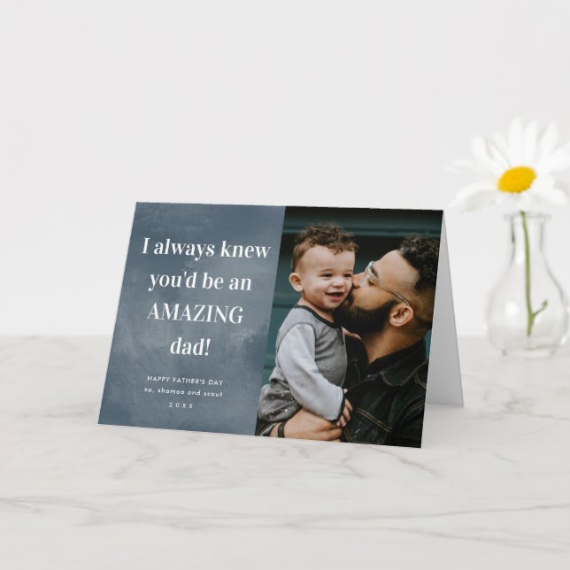 Tarjeta del Día del Padre con foto de papá increíb (Planta pequeña)