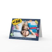 Tarjeta del Día del Padre con fotos de estilo cómi