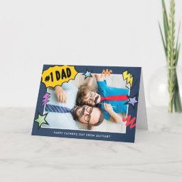 Tarjeta del Día del Padre con fotos de estilo cómi