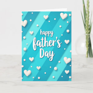 Tarjeta del Día del Padre con Franja Verde Azulada