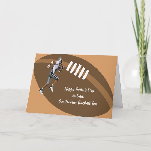 Tarjeta del Día del Padre con Fútbol y Jugador (Anverso)
