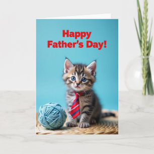 Tarjeta del Día del Padre con Gato Cerúleo