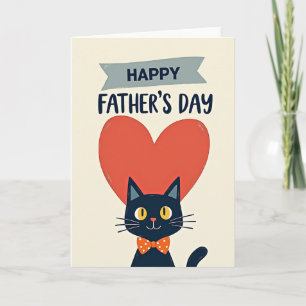 Tarjeta del Día del Padre con Gato Elegante