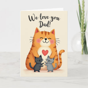 Tarjeta del Día del Padre con Gato Rayado