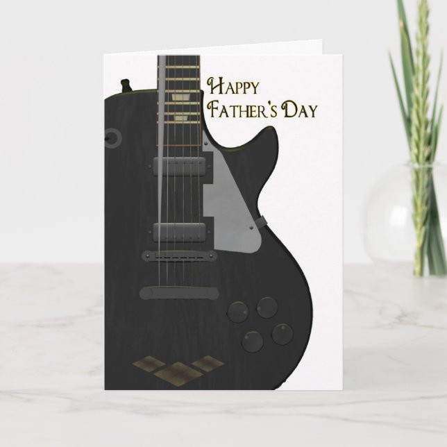 Tarjeta del día del padre con guitarra (Anverso)