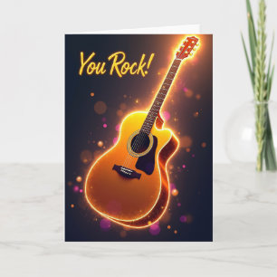 Tarjeta del Día del Padre con Guitarra Ardiente
